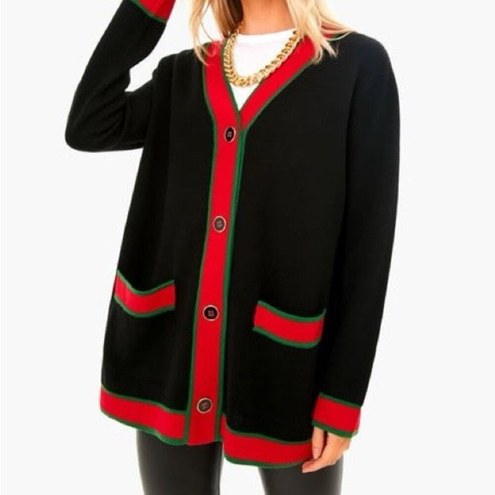 TUCKERNUCK Black Wool Lauren Cardigan Sweater Size M 100% Wool